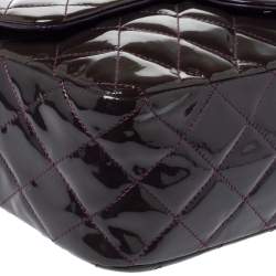 مملوكة مسبقًا Chanel Purple Quilted Patent Leather Jumbo Classic Single Flap Bag