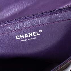 مملوكة مسبقًا Chanel Purple Quilted Patent Leather Jumbo Classic Single Flap Bag