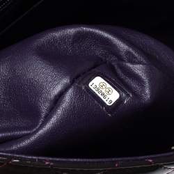 مملوكة مسبقًا Chanel Purple Quilted Patent Leather Jumbo Classic Single Flap Bag