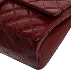 Pre Owned Chanel Red Quilted Leather Reissue 2.55 Classic 226 Flap Bag