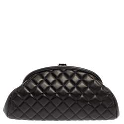 مملوكة مسبقًا Chanel Black Quilted Caviar Leather Timeless Clutch