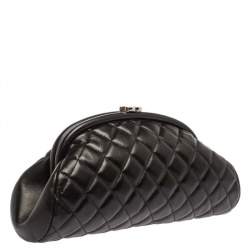 مملوكة مسبقًا Chanel Black Quilted Caviar Leather Timeless Clutch