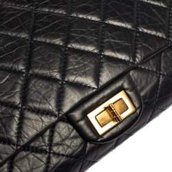 Pre Owned حقيبة شانيل "جامبو ريشيو 2.55 كلاسيك 227" قلاب جلد مبطن أزرق كحلي