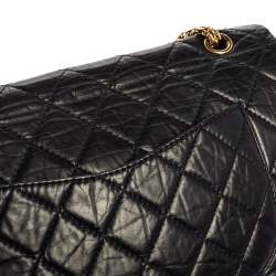 Pre Owned حقيبة شانيل "جامبو ريشيو 2.55 كلاسيك 227" قلاب جلد مبطن أزرق كحلي