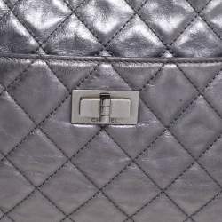 Pre Owned حقيبة كتف شانيل كاميرا 2.55 ريشيو جلد رصاصي مبطن