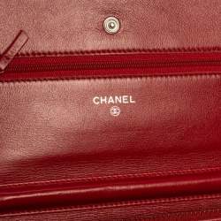 Chanel Red Caviar Leather CC Timeless Wallet On Chain