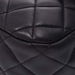 Pre Owned Chanel Black Quilted Lambskin Leather Backpack