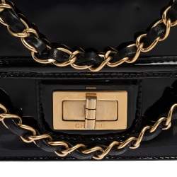 Pre Owned Chanel Black Patent Leather Reissue Shoulder Bag