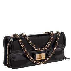 Pre Owned Chanel Black Patent Leather Reissue Shoulder Bag