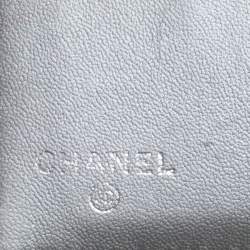 Chanel Red Leather Camellia Embossed French Wallet