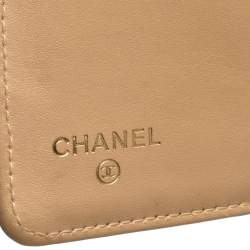 Chanel Metallic Gold Quilted Caviar Leather CC Yen Wallet