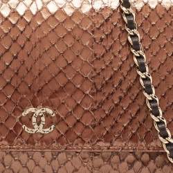 Chanel Metallic Brown Python and Leather WOC Bag