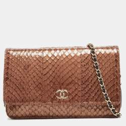 Chanel Metallic Brown Python and Leather WOC Bag