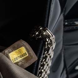 Pre Owned Chanel Dark Blue Patent Leather Giant Reissue Lock Chain Link Tote