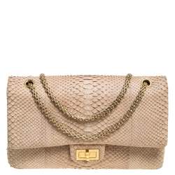 Chanel Beige Python Reissue 2.55 Classic 227 Flap Bag Chanel