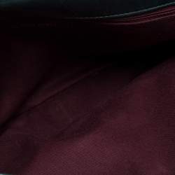 Pre Owned Chanel Dark Green Quilted Leather and Python Urban Mix Flap Bag