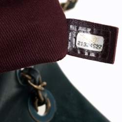 Pre Owned Chanel Dark Green Quilted Leather and Python Urban Mix Flap Bag