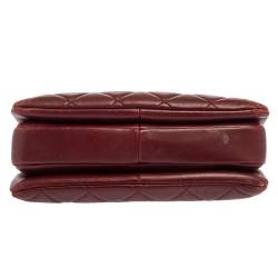 Pre Owned Chanel Red Quilted Leather Small Trendy CC Flap Top Handle Bag