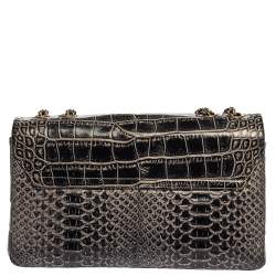 Pre Owned Chanel Black Crocodile and Python 2.55 Classic 226 Reissue Flap Bag