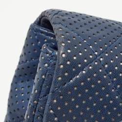 Pre Owned Chanel Navy Blue Quilted Perforated Leather Mini Crossbody Bag