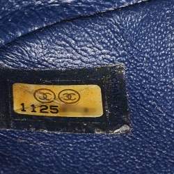 Pre Owned Chanel Navy Blue Quilted Perforated Leather Mini Crossbody Bag