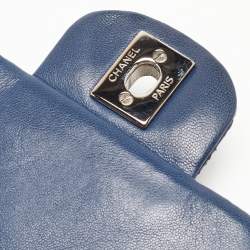 Pre Owned Chanel Navy Blue Quilted Perforated Leather Mini Crossbody Bag