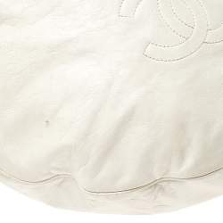 Pre Owned Chanel White Leather Rock and Chain Hobo