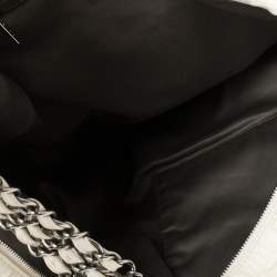 Pre Owned Chanel White Leather Rock and Chain Hobo