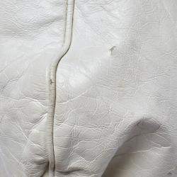 Pre Owned Chanel White Leather Rock and Chain Hobo