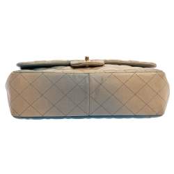 مملو كة مسبقًا حقيبة شانيل "جامبو كلاسيك" قلاب واحد جلد مبطن أومبري بيج و أزرق