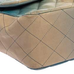 مملوكة مسبقًا حقيبة شانيل "جامبو كلاسيك" قلاب واحد جلد مبطن أومبري بيج و أزرق