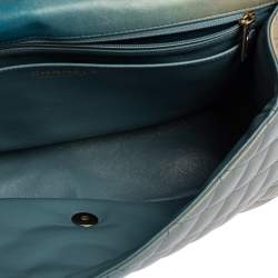 مملوكة مسبقًا حقيبة شانيل "جامبو كلاسيك" قلاب واحد جلد مبطن أومبري بيج و أزرق