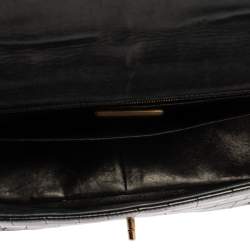 Pre Owned حقيبة شانيل قلاب ماكسي كلاسيكية جلد تمساح سوداء