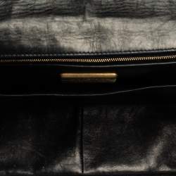 Pre Owned حقيبة شانيل قلاب ماكسي كلاسيكية جلد تمساح سوداء