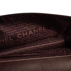 مملوكة مسبقًا Chanel Dark Burgundy Leather Double Pocket Satchel 