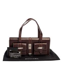 مملوكة مسبقًا Chanel Dark Burgundy Leather Double Pocket Satchel 