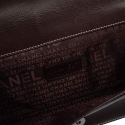 مملوكة مسبقًا Chanel Dark Burgundy Leather Double Pocket Satchel 
