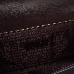 مملوكة مسبقًا Chanel Dark Burgundy Leather Double Pocket Satchel 