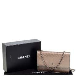Chanel Beige Quilted Leather Wallet on Chain