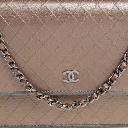 Chanel Beige Quilted Leather Wallet on Chain