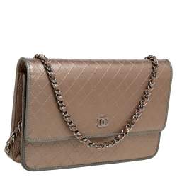 Chanel Beige Quilted Leather Wallet on Chain