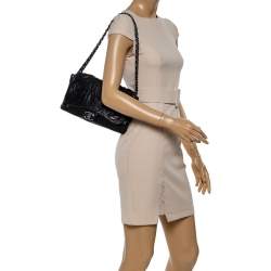 مملوكة مسبقًا Chanel Black Leather Paris Shanghai Camellia Flap Bag