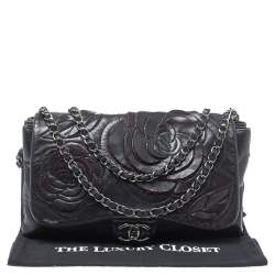 مملوكة مسبقًا Chanel Black Leather Paris Shanghai Camellia Flap Bag
