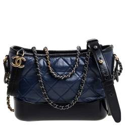 Chanel Blue/Black Quilted Leather Small Gabrielle Bag Chanel
