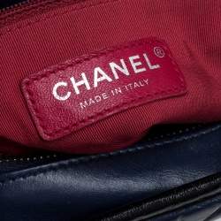 Pre Owned Chanel Blue/Black Quilted Leather Small Gabrielle Bag