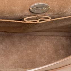 Pre Owned Chanel Tan Caviar Leather Jumbo Classic Double Flap Bag