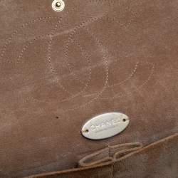 Pre Owned Chanel Tan Caviar Leather Jumbo Classic Double Flap Bag