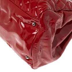 Pre Owned حقيبة شانيل "جست مادموازيل بولر" كبيرة جلد لامع مبطن أحمر