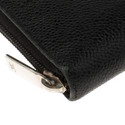 Pre Owned Chanel Black Leather Timeless CC Zip Around Wallet