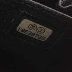 Pre Owned Chanel Black Leather Timeless CC Zip Around Wallet